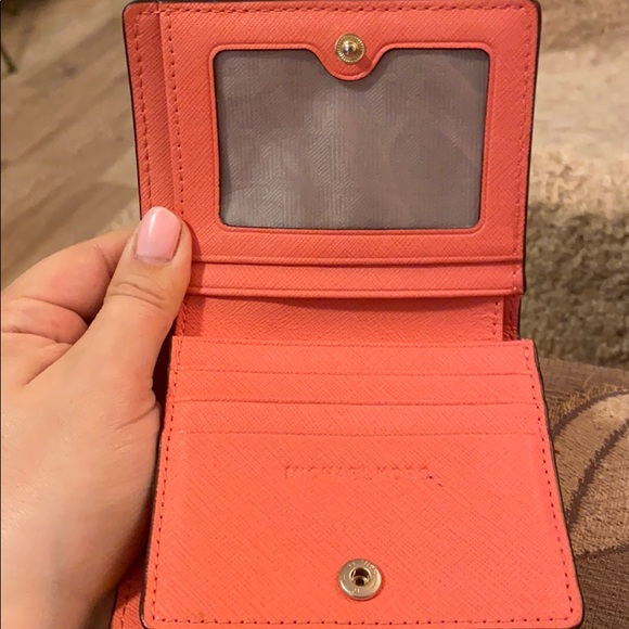 Pink Saffiano Leather Card Case - Picture 5 of 7